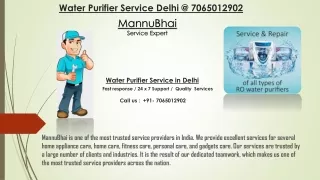 Water Purifier Service Delhi @ 7065012902