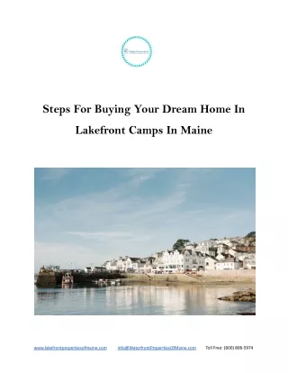 Tips to buy Lakefront camps for sale in Maine