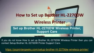 how to set up brother hl 2270dw