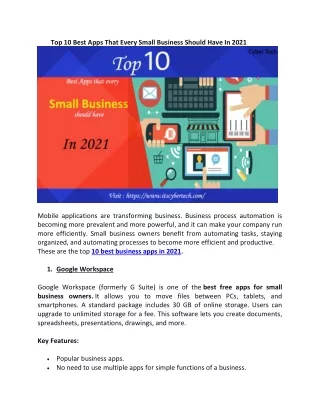 top 10 best apps that every small business should