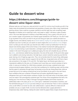 Guide to dessert wine