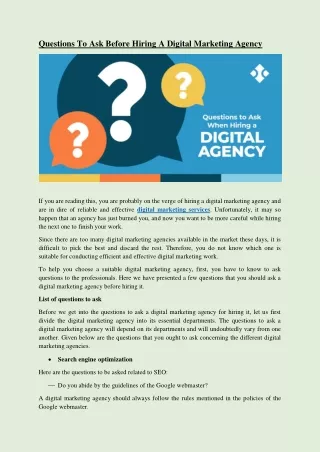 questions to ask before hiring a digital