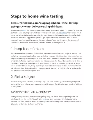 Steps to home wine testing