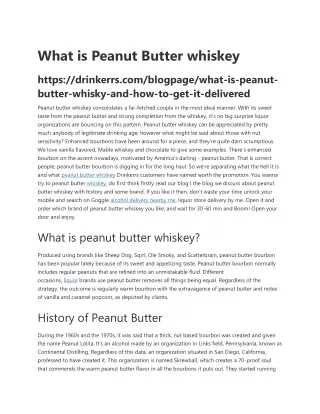 What is Peanut Butter whiskey
