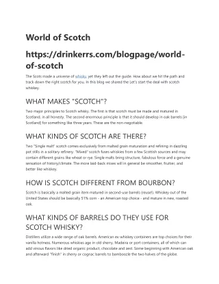 World of Scotch