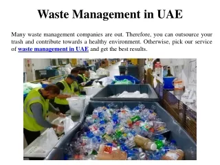 Waste Management Company in UAE