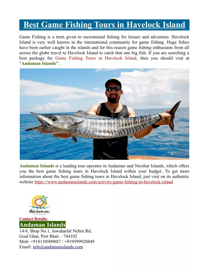 best game fishing tours in havelock island