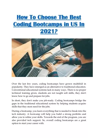 2021 Best Coding Bootcamps in US