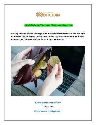 bitcoin exchange vancouver vancouverbitcoin com