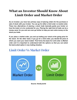 what an investor should know about limit order