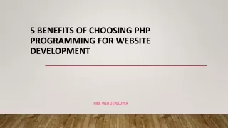 5 Benefits of Choosing PHP Programming for Website Development