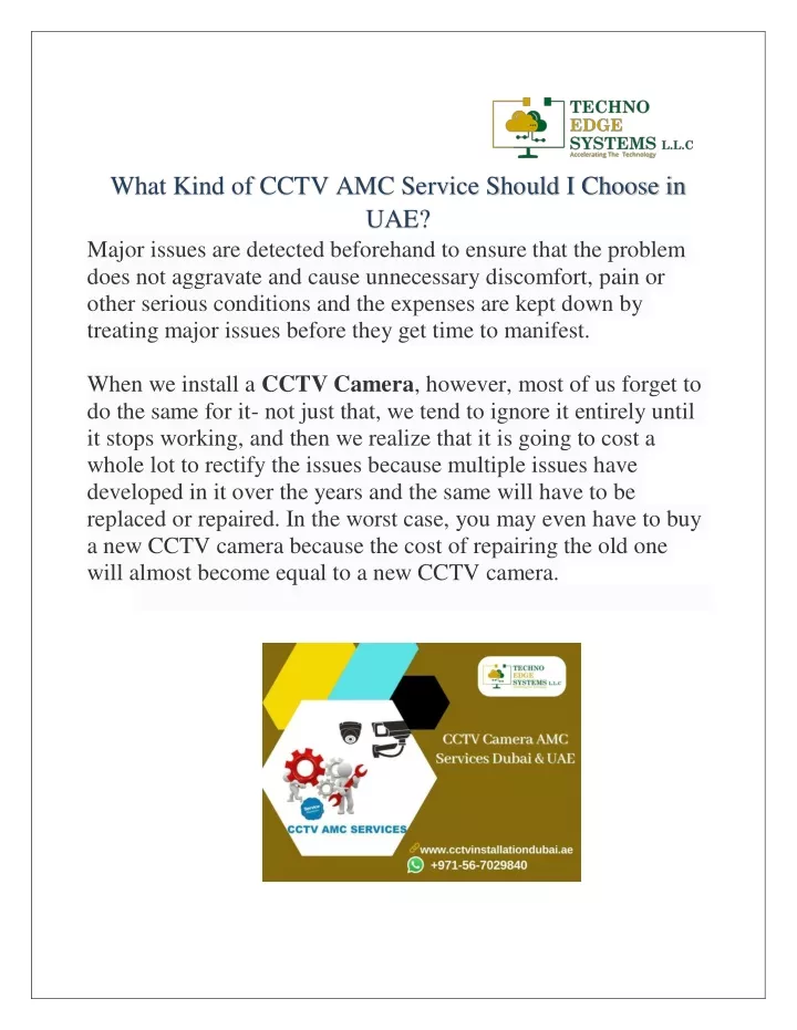 what kind of cctv amc service should i choose