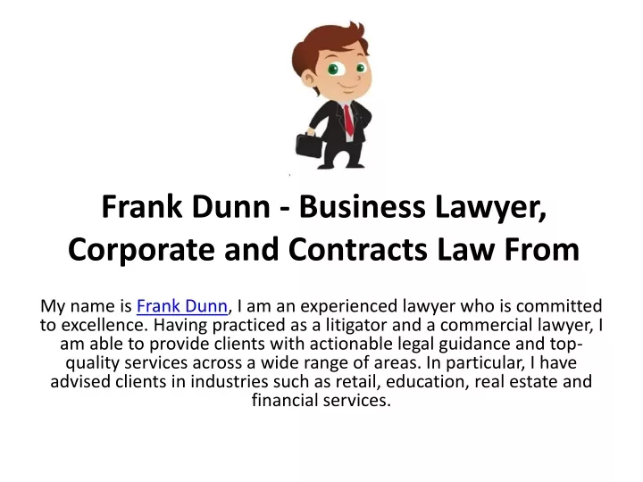 frank dunn business lawyer corporate and contracts law from