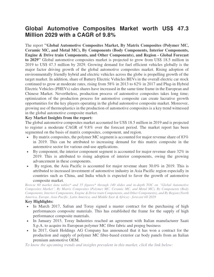 global automotive composites market worth