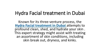 HydraFacial treatment in Dubai