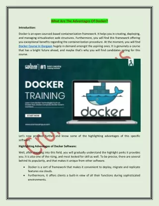 what are the advantages of docker