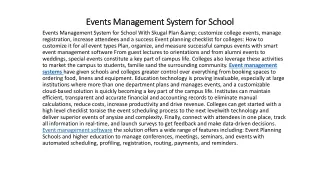 events management system for school