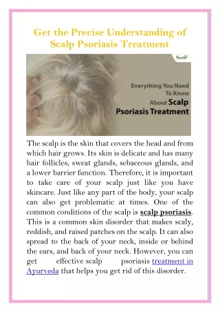 get the precise understanding of scalp psoriasis