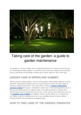 Taking care of the garden_ a guide to garden maintenance