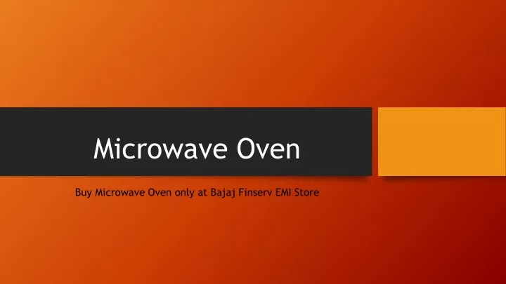 microwave oven