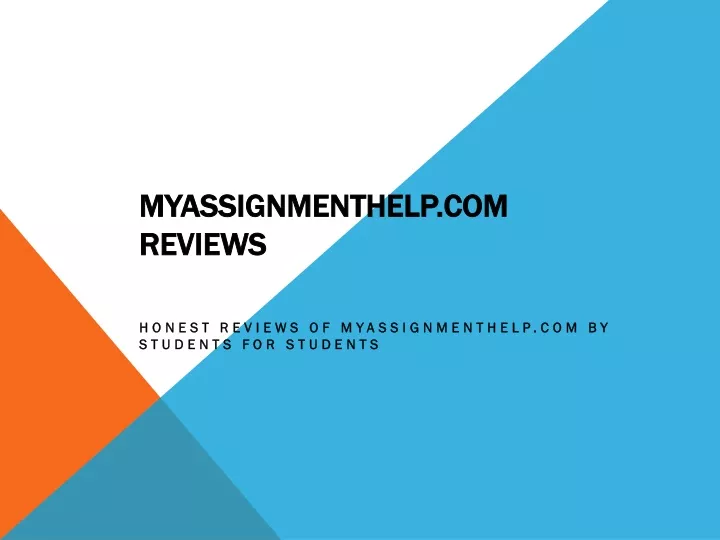 myassignmenthelp com reviews