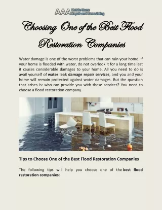 Where To Get The Best Water Damage Restoration Services In Fort Worth?