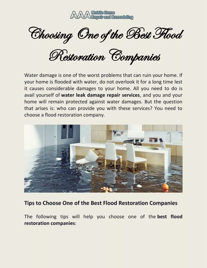 choosing one of the best flood choosing