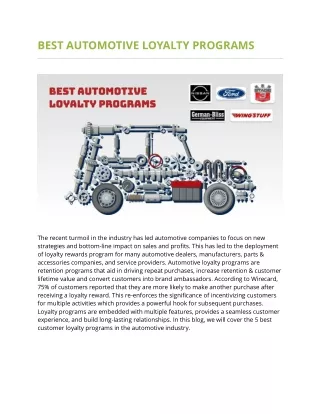 Best Automotive Loyalty Programs - Zinrelo