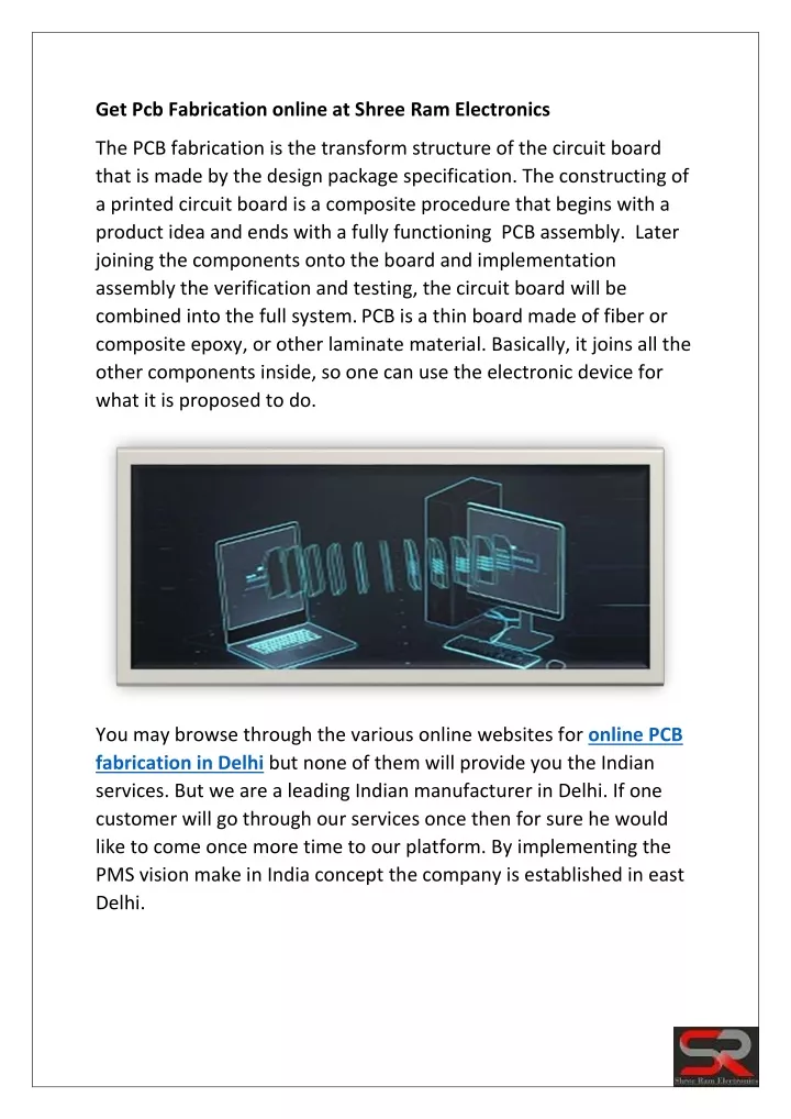 get pcb fabrication online at shree