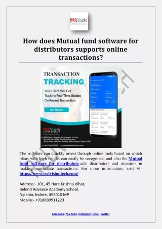 how does mutual fund software for distributors