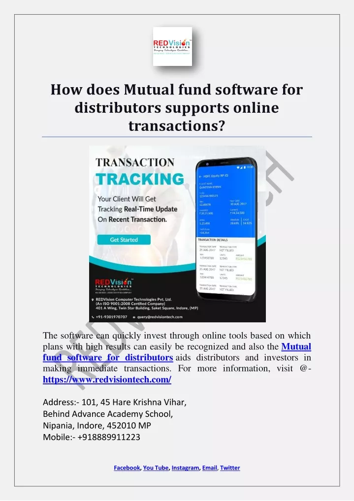 how does mutual fund software for distributors