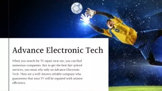 Advance Electronic Tech- We bring TV repair service to you