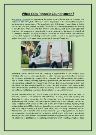 what does pinnacle couriersmean