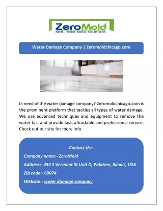 Water Damage Company | Zeromoldchicago.com