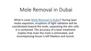 Mole Removal in Dubai