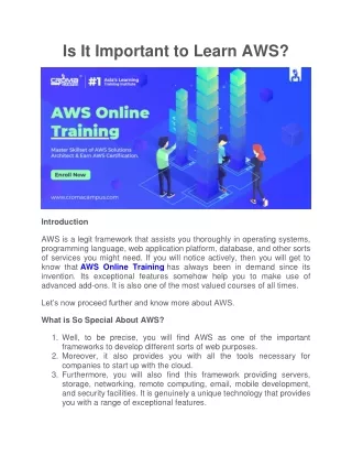 is it important to learn aws