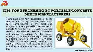 Tips for Purchasing by Portable Concrete Mixer Manufacturers