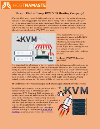 how to find a cheap kvm vps hosting company