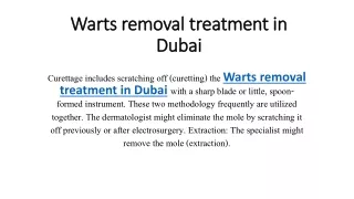 Warts removal treatment in Dubai