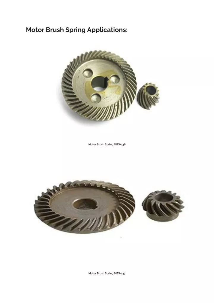 motor brush spring applications