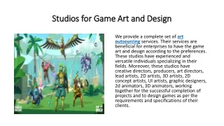 Studios for Game Art and Design.ppt