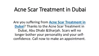 Acne Scar Treatment in Dubai