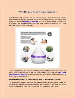 Why Do You Need Aromatherapy?