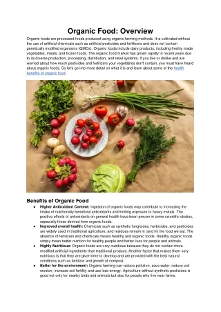 organic food overview organic foods are processed