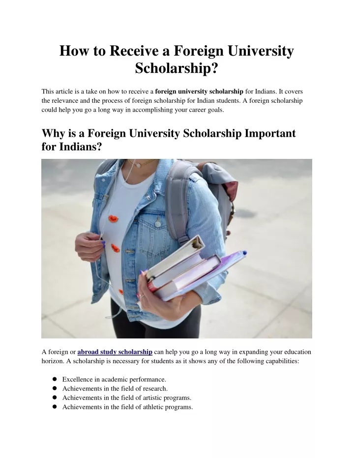 how to receive a foreign university scholarship