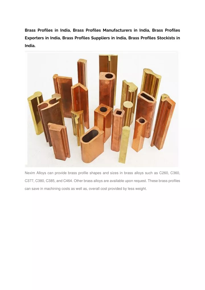 brass profiles in india brass profiles