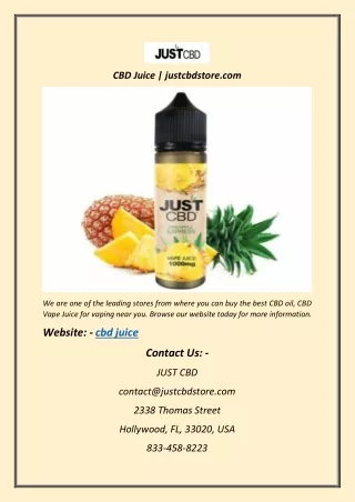 cbd juice justcbdstore com