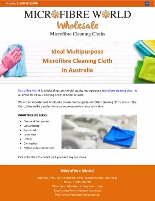 Ideal Multipurpose Microfibre Cleaning Cloth In Australia