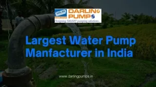 Largest Water Pump Manufacturer in India- Darling Pumps
