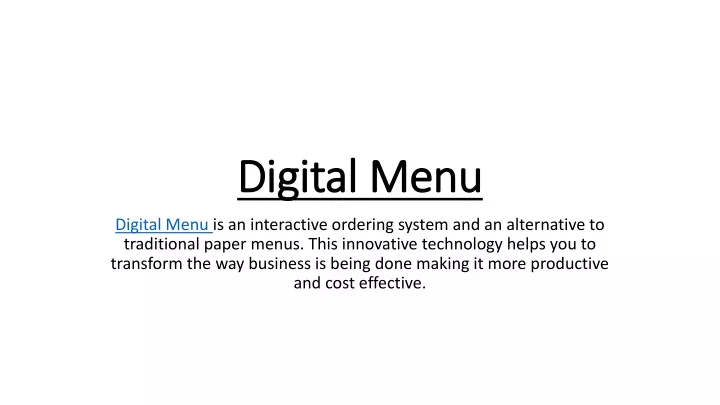 digital menu digital menu